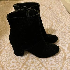 Velvet ankle boots